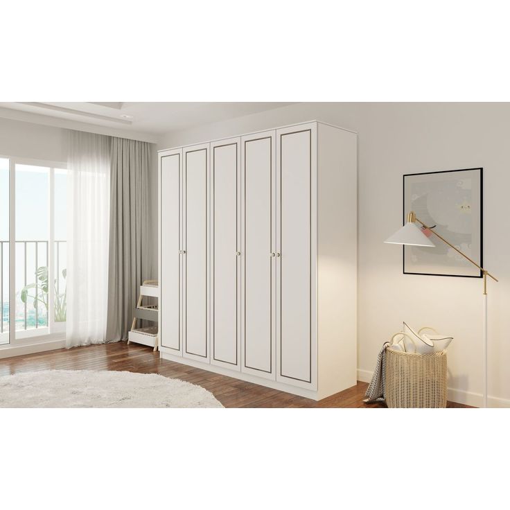 Vaatekaappi Linento Furniture Rb-094-02, 175x180cm, mattavalkoinen