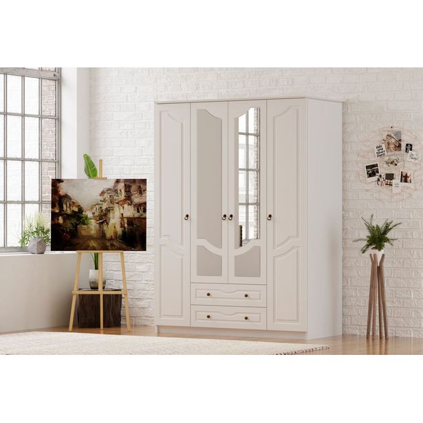 Vaatekaappi Linento Furniture Rb-106, 140x210cm, mattavalkoinen