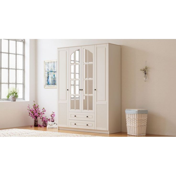 Vaatekaappi Linento Furniture Rb-112, 140x184cm, mattavalkoinen