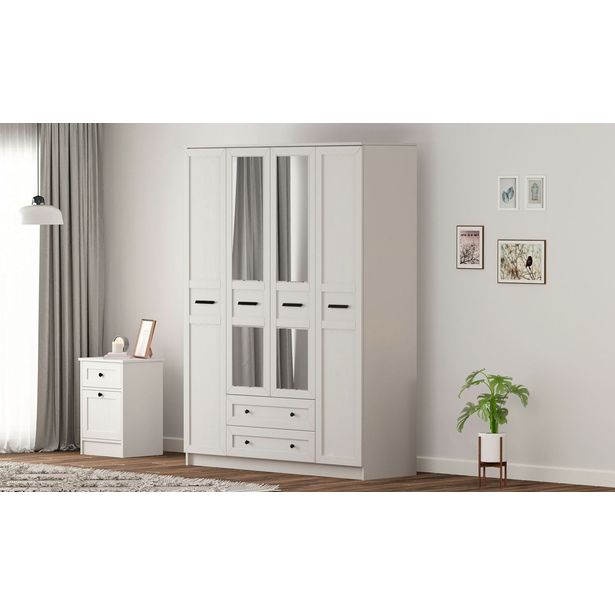 Vaatekaappi Linento Furniture Rb-168-01-011, 140x210cm, mattavalkoinen
