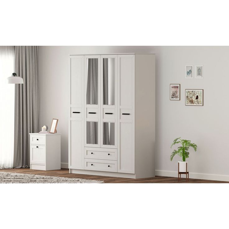 Vaatekaappi Linento Furniture Rb-168-01-011, 140x210cm, mattavalkoinen