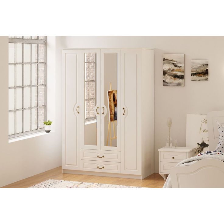Vaatekaappi Linento Furniture Rb-177, 140x210cm, mattavalkoinen