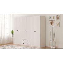 Vaatekaappi Linento Furniture Rb-064, 210x184cm, mattavalkoinen