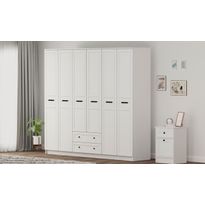 Vaatekaappi Linento Furniture Rb-168-01-006, 210x184cm, mattavalkoinen