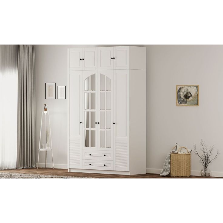 Vaatekaappi Linento Furniture Rb-185-17, 140x210cm, mattavalkoinen