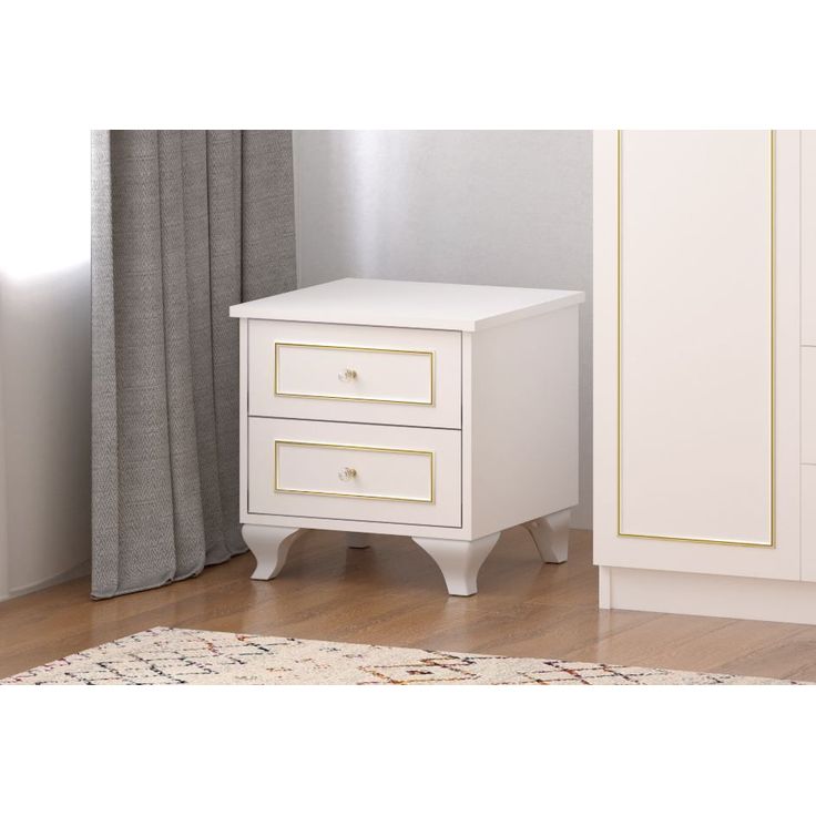 Yöpöytä Linento Furniture Rb-090, 40x45cm, mattavalkoinen