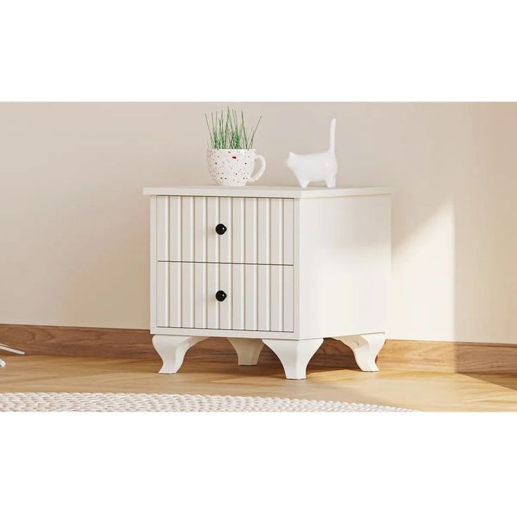 Yöpöytä Linento Furniture Rb-185-08, 40x45cm, mattavalkoinen