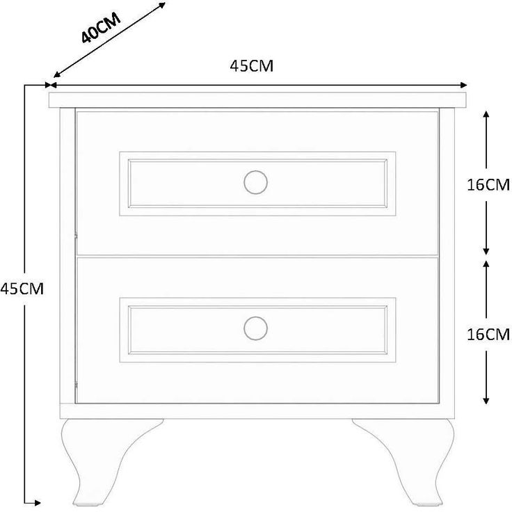 Yöpöytä Linento Furniture Rb-108, 40x45cm, mattavalkoinen