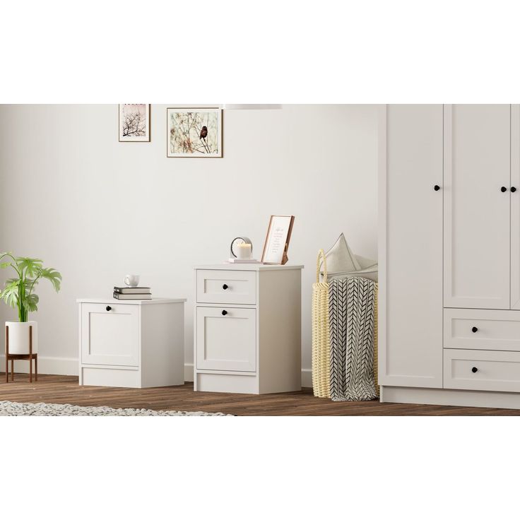 Yöpöytä Linento Furniture Rb-168-03, 40x45cm, mattavalkoinen