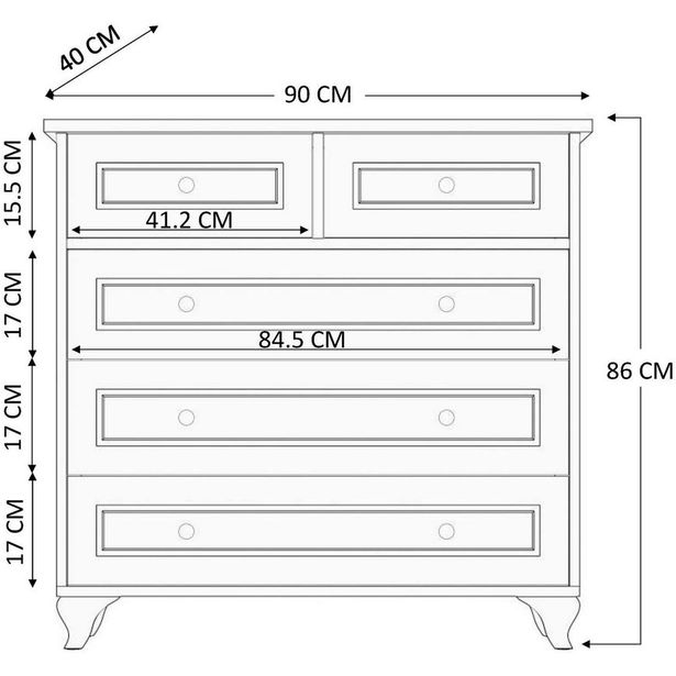 Lipasto Linento Furniture Rb-020-02, 90x86cm, mattavalkoinen