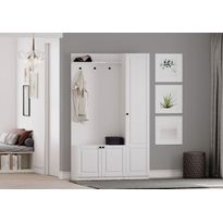 Eteisen säilytyskokonaisuus Linento Furniture Rb-044, mattavalkoinen
