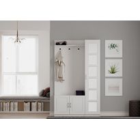 Eteisen säilytyskokonaisuus Linento Furniture Rb-054, mattavalkoinen