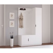 Eteisen säilytyskokonaisuus Linento Furniture Rb-159, mattavalkoinen