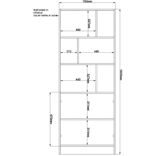 Kirjahylly Linento Furniture Rb-023, 70x180cm, mattavalkoinen