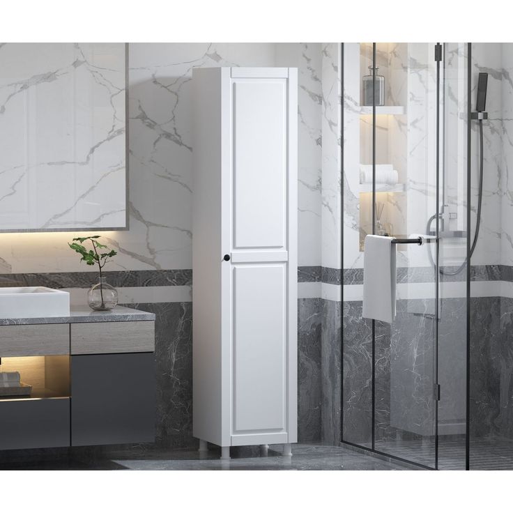 Kaappi Linento Furniture Rb-055, 35x180cm, mattavalkoinen