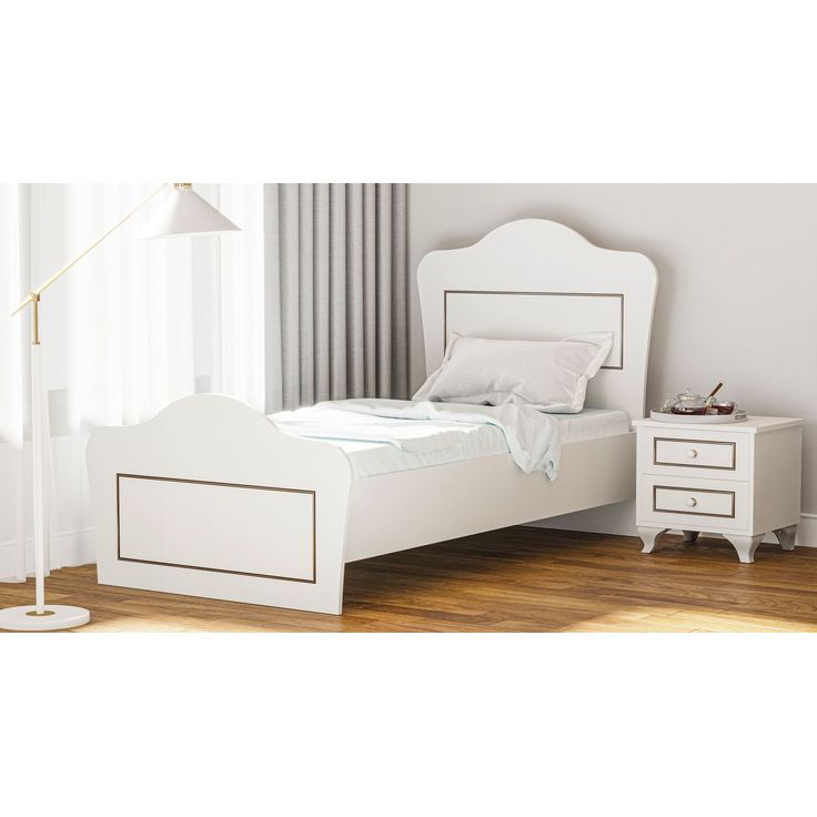 Sängynrunko Linento Furniture Rb-100, 90x190cm, mattavalkoinen