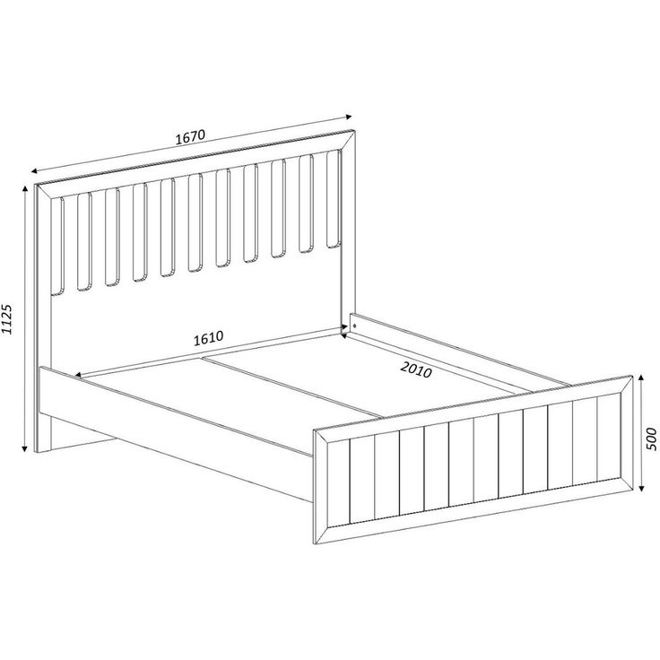 Parisängyn runko Linento Furniture Rb-168-04-004, 160x200cm, mattavalkoinen