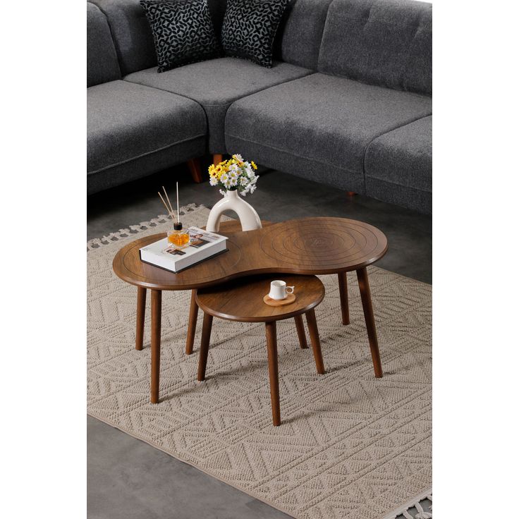Sarjapöytä Linento Furniture Marlo, 3kpl, pähkinänruskea