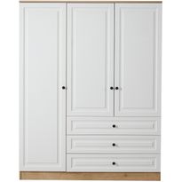 Vaatekaappi Linento Furniture Tuvalle 021 150cm valkoinen/tammi