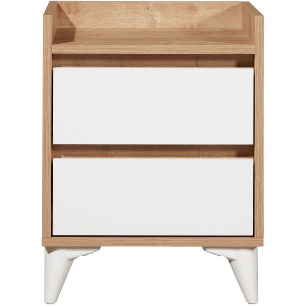 Yöpöytä Linento Furniture Tuvalle 041 tammi/valkoinen