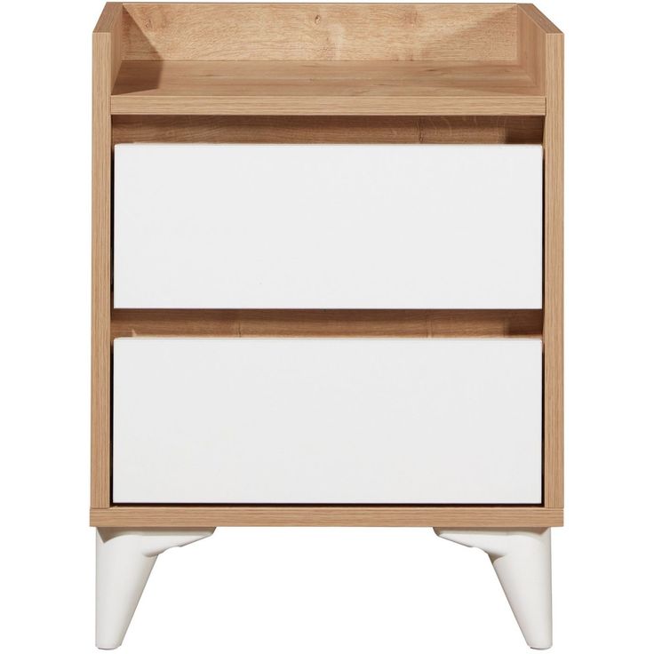 Yöpöytä Linento Furniture Tuvalle 041 tammi/valkoinen
