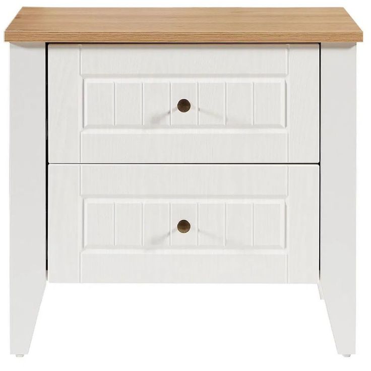 Yöpöytä Linento Furniture Tuval 064 valkoinen/tammi