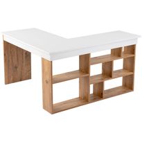 Työpöytä Linento Furniture Vesper valkoinen/mänty, Verkkokaupan poistotuote