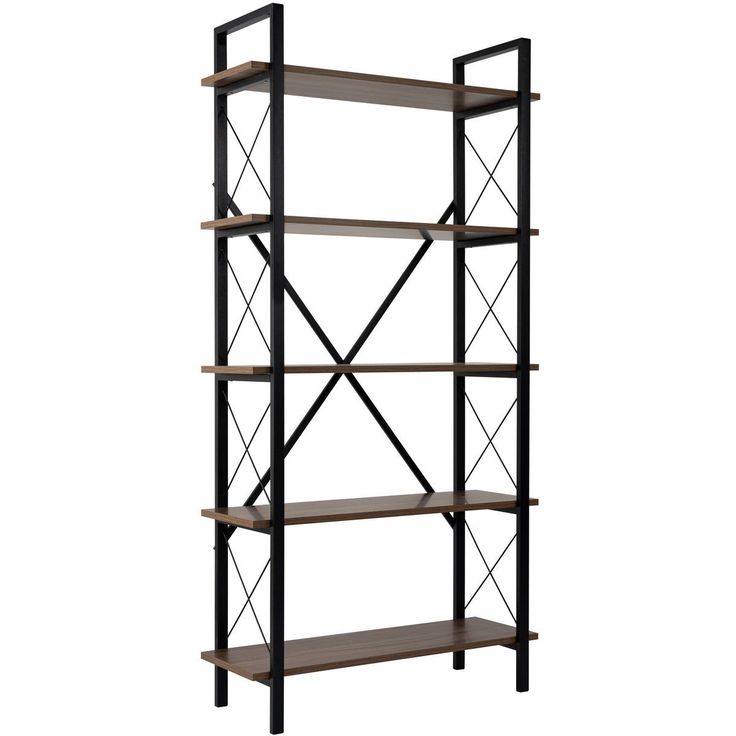 Kirjahylly Linento Furniture Elysian saksanpähkinä/musta