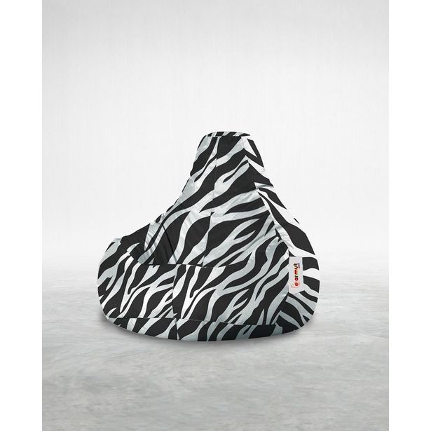 Säkkituoli ulos Linento Garden Zebra, musta-valkoinen