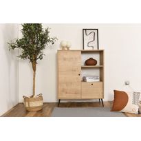 Kaappi Linento Furniture Calvin, 90x105cm, ruskea, Verkkokaupan poistotuote