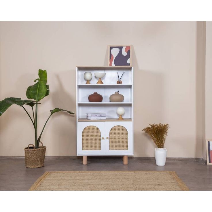 Kirjahylly Linento Furniture Bohem, 90x158cm, ruskea/valkoinen