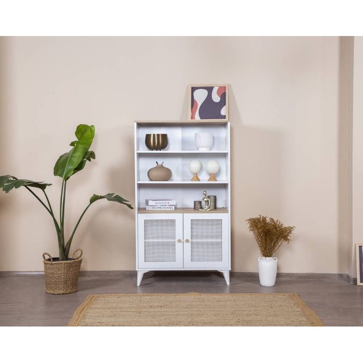 Kirjahylly Linento Furniture Calvin, 90x158cm, ruskea/valkoinen