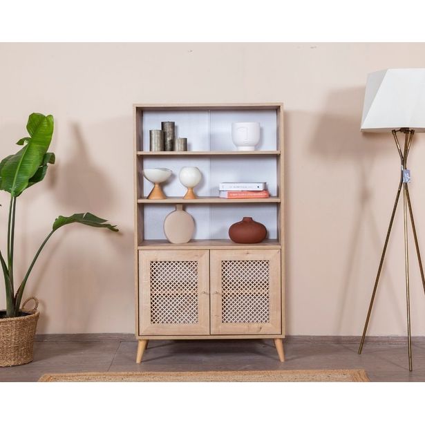 Kirjahylly Linento Furniture Goose 2, 90x158cm, ruskea/valkoinen