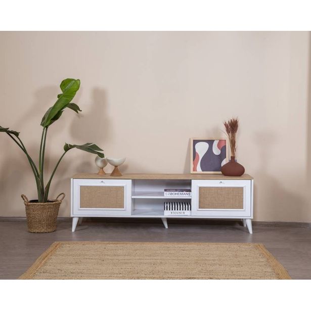 TV-taso Linento Furniture Mount, leveys 180cm, ruskea/valkoinen