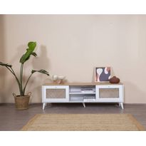 TV-taso Linento Furniture Goose, leveys 180cm, ruskea/valkoinen