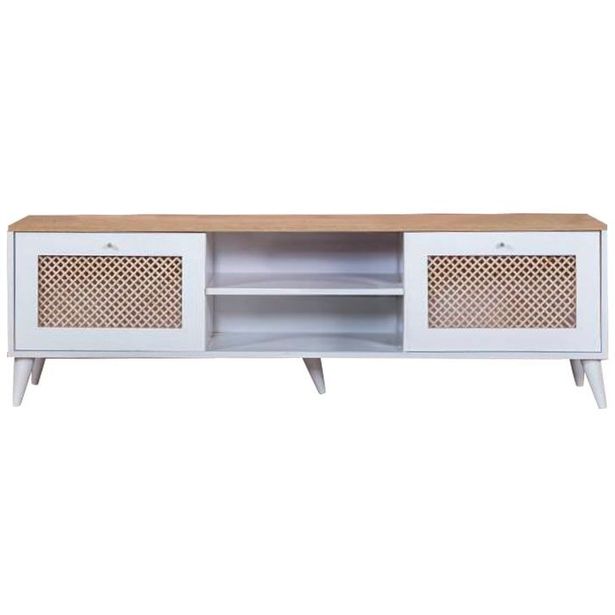TV-taso Linento Furniture Goose, leveys 180cm, ruskea/valkoinen