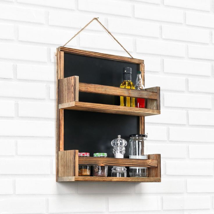 Puinen maustehylly Linento Furniture Pepper, ruskea