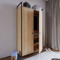 Vaatekaappi Linento Furniture L614, 100x180cm, ruskea