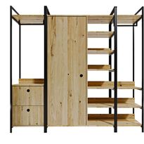 Vaatekaappi Linento Furniture Okan L600, 200cm, tammi/musta