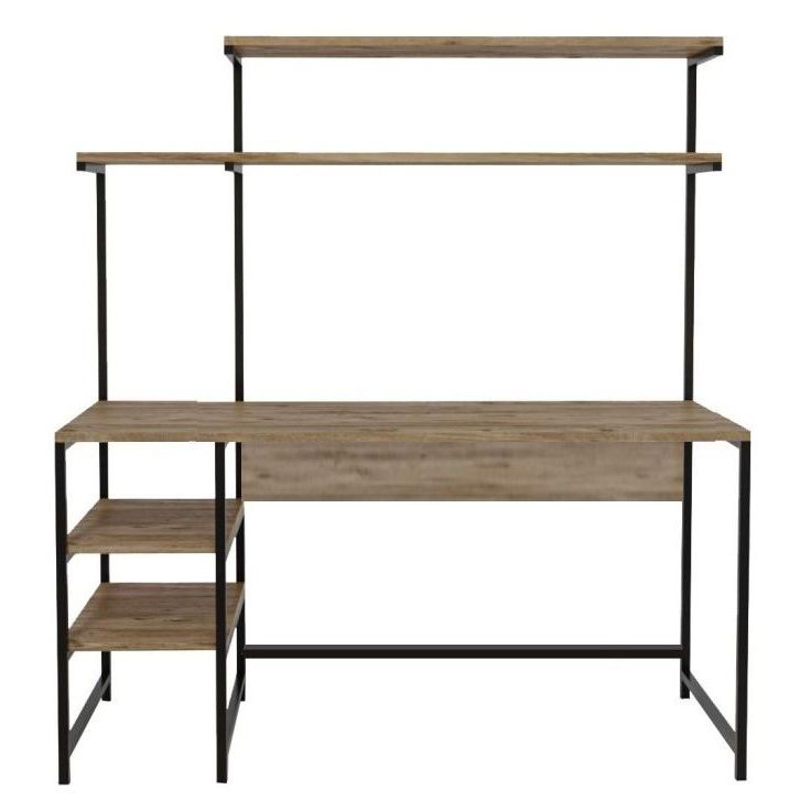 Työpöytä Linento Furniture Brugge L248 tammi/musta