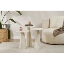 Sivupöytäsetti Linento Furniture Lilyum, 3kpl, valkoinen