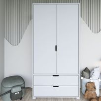 Vaatekaappi Linento Furniture Linja, 90x183cm, valkoinen