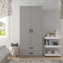 Vaatekaappi Linento Furniture Yaman Luna, 80x182cm, harmaa