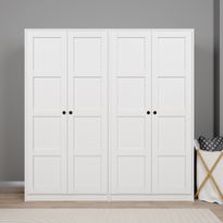 Vaatekaappi Linento Furniture Lucas 9, 188x190cm, valkoinen