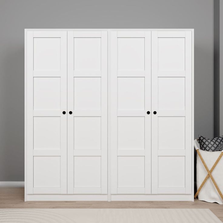 Vaatekaappi Linento Furniture Lucas 2, 188x190cm, valkoinen