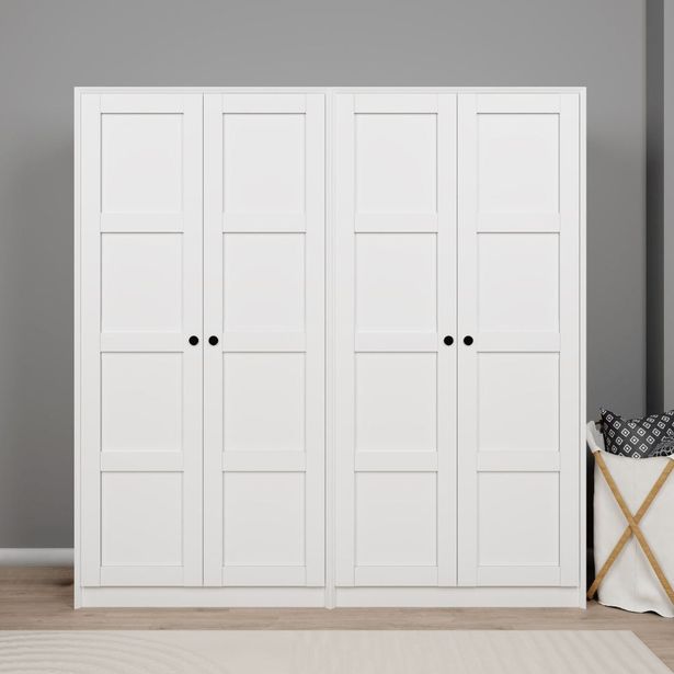 Vaatekaappi Linento Furniture Lucas 10, 188x190cm, valkoinen