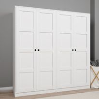 Vaatekaappi Linento Furniture Lucas 1, 188x190cm, valkoinen