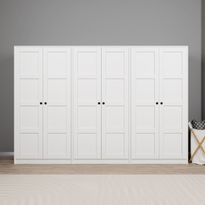 Vaatekaappi Linento Furniture Lucas 11, 280x190cm, valkoinen