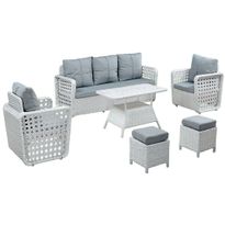 Oleskeluryhmä Linento Garden Vena, 5-istuttava, kerma