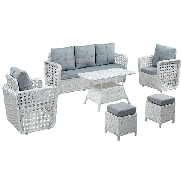 Oleskeluryhmä Linento Garden Vena, 5-istuttava, kerma